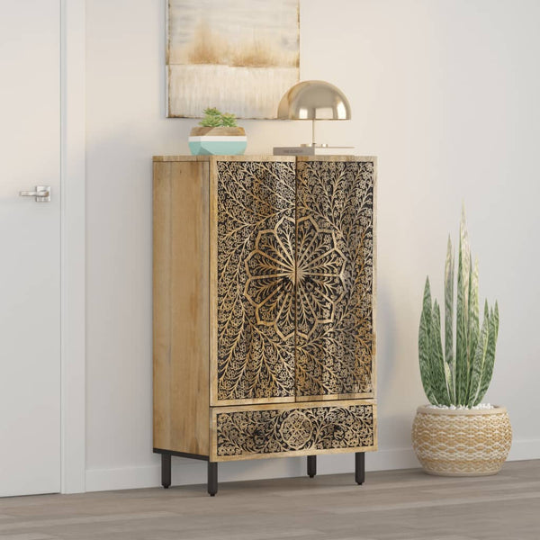 Highboard Mango Massivholz 60x33x100 cm