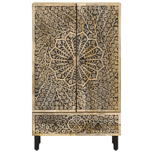 Highboard Mango Massivholz 60x33x100 cm