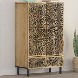 Highboard Mango Massivholz 60x33x100 cm