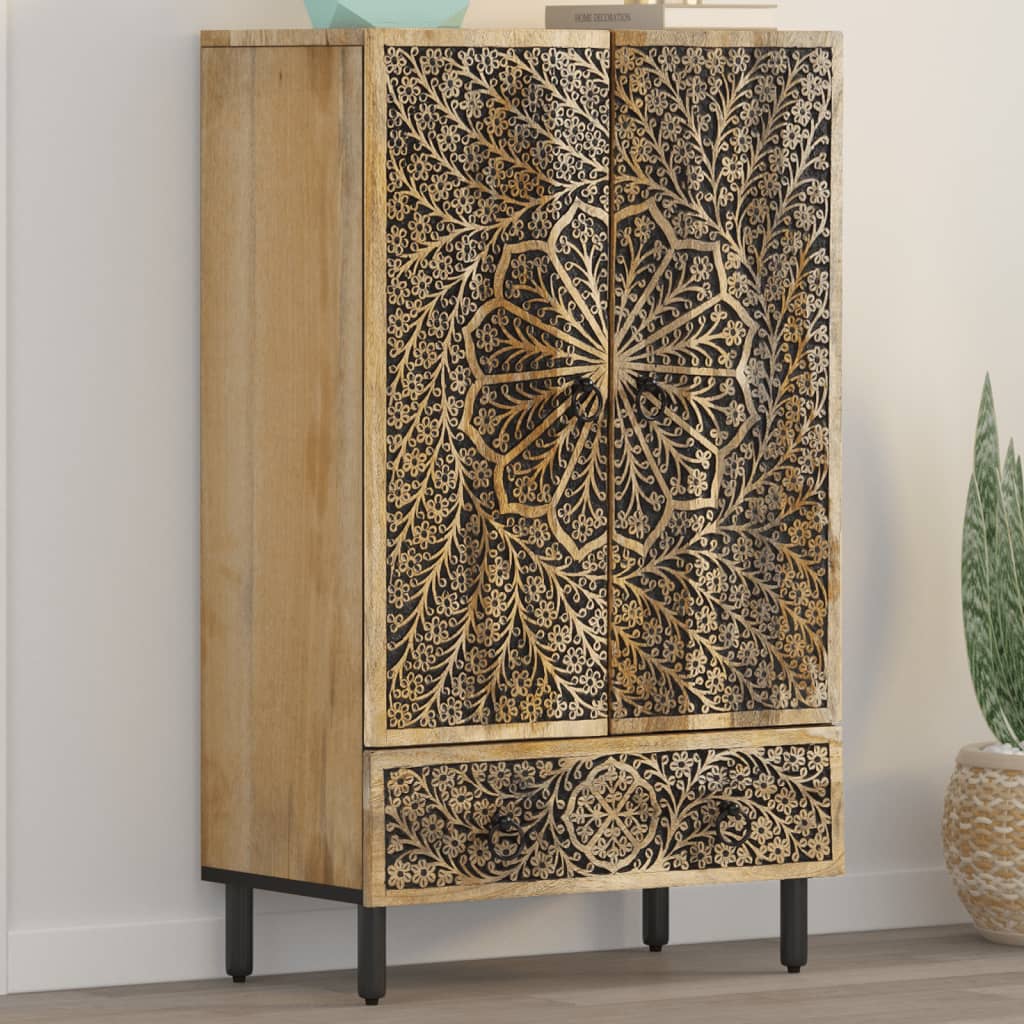 Highboard Mango Massivholz 60x33x100 cm
