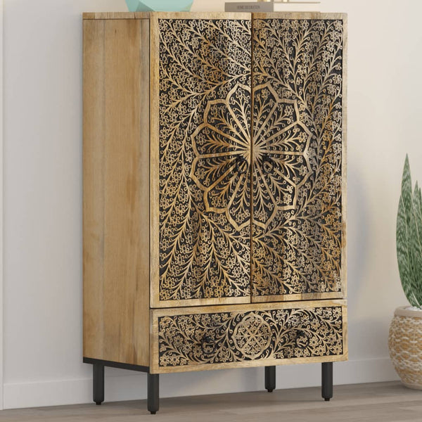 Highboard Mango Massivholz 60x33x100 cm