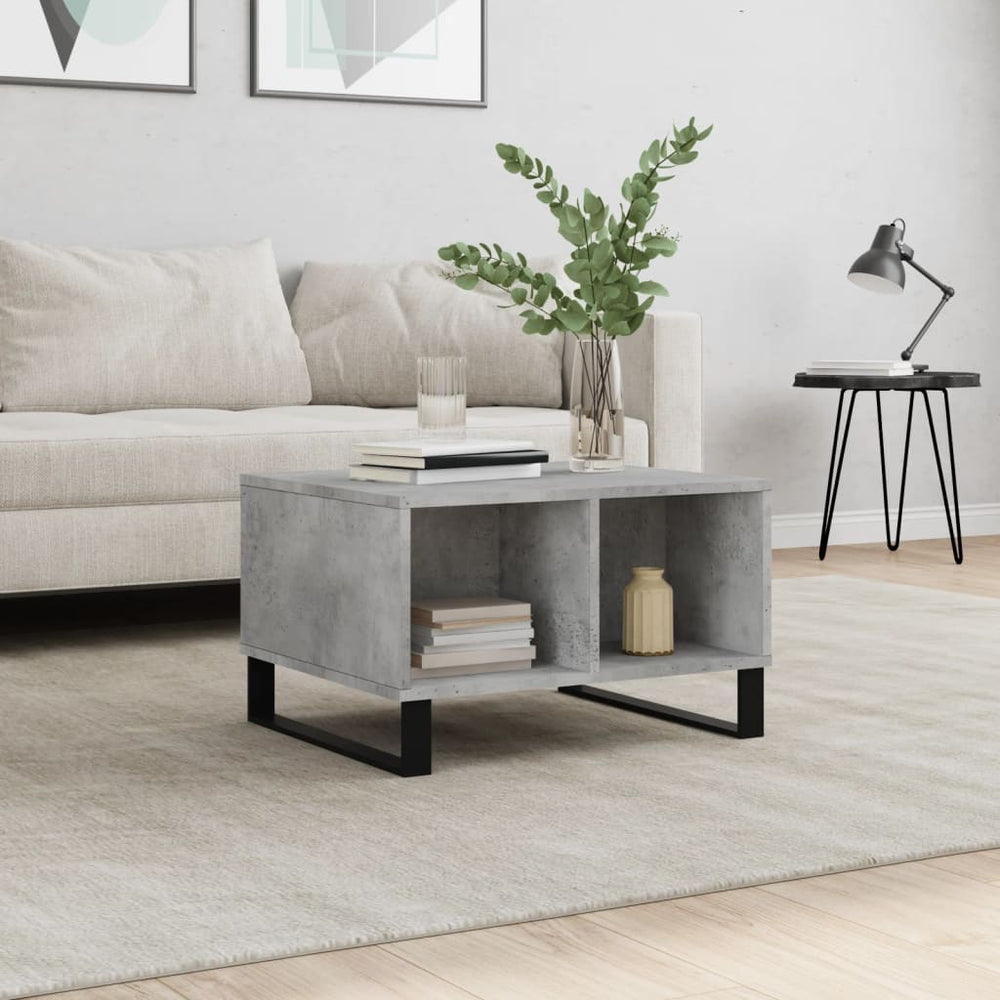 vidaXL Coffee Table Concrete Gray 60x50x36.5 cm Engineered Wood