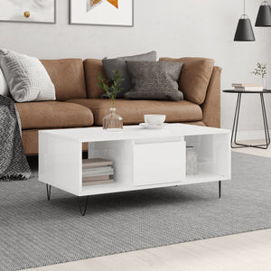 Couchtisch Weiß Hochglanz 90x50 cm