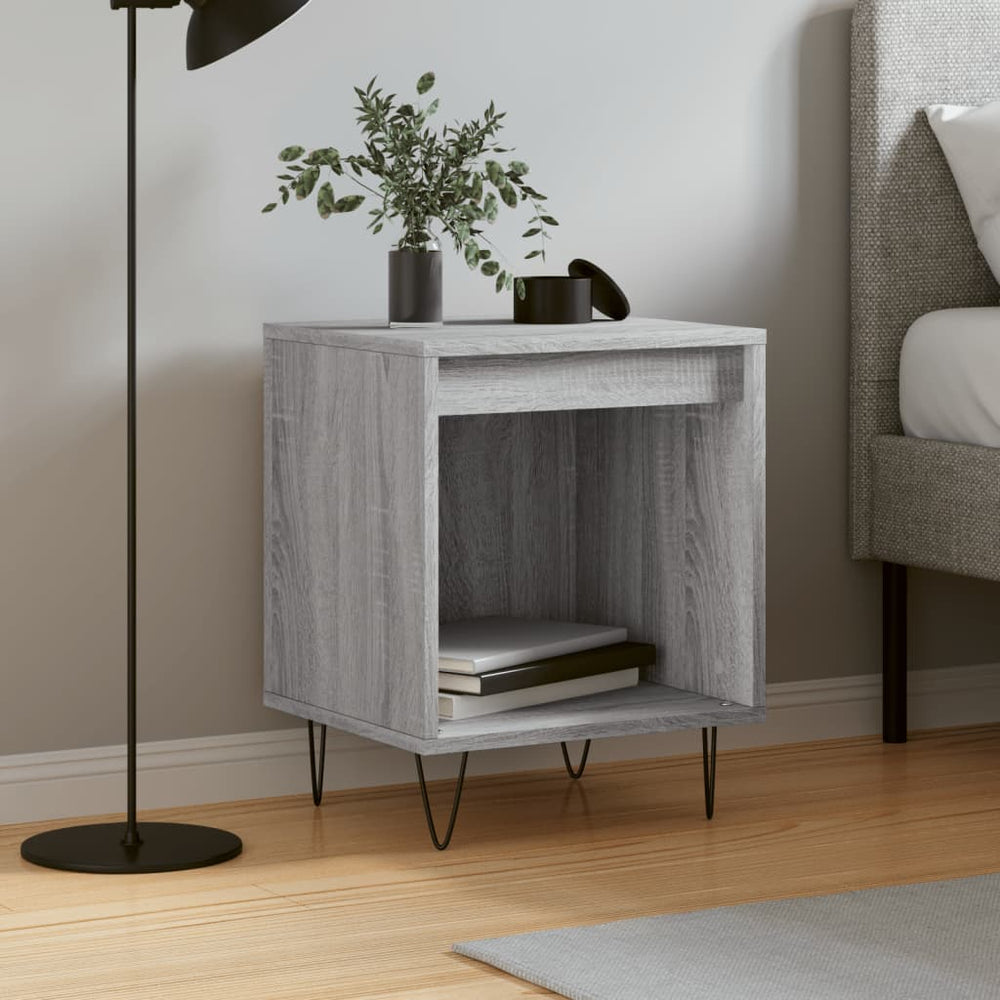 vidaXL Nightstand Gray Sonoma 40x35x50 cm Engineered Wood