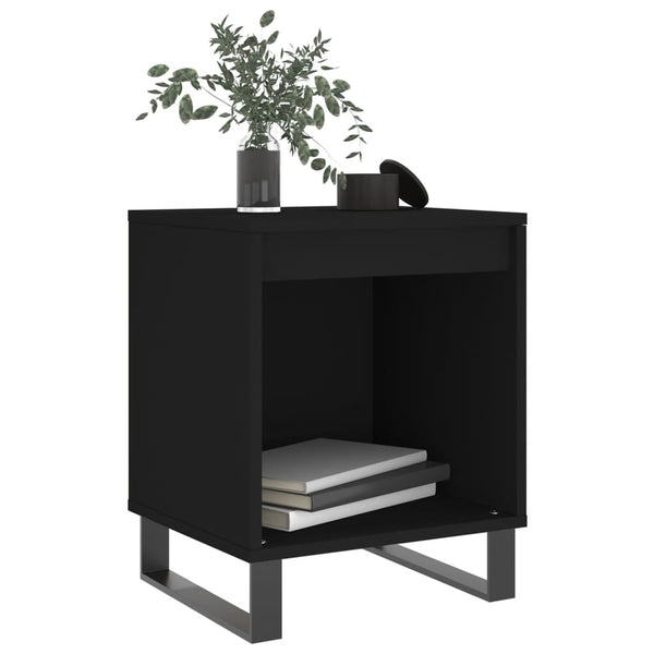 Nachttische Schwarz Holz 2er-Set