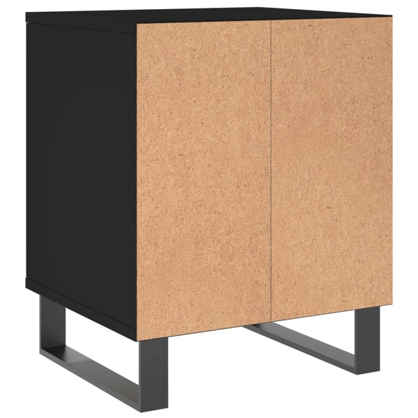 Nachttische Schwarz Holz 2er-Set