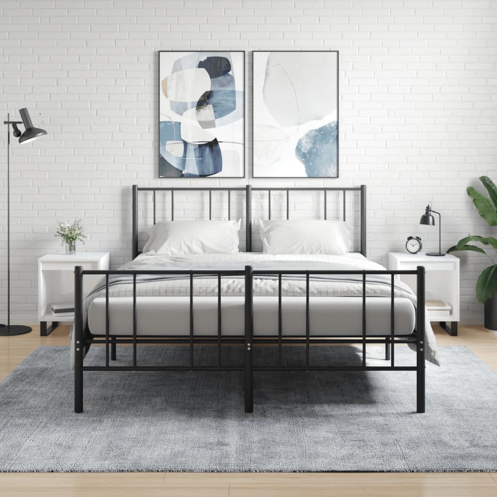 Nachttische Weiß Hochglanz, 2er Set