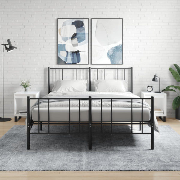 Nachttische Weiß Hochglanz, 2er Set