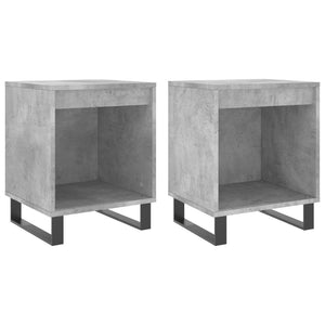 vidaXL Tables de chevet 2 pcs Gris béton 40x35x50 cm Bois d'ingénierie