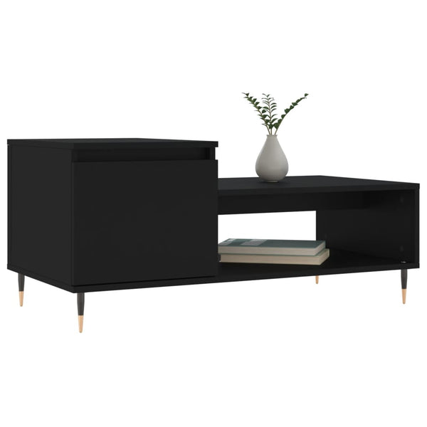 Schwarzer Couchtisch 100x50 cm