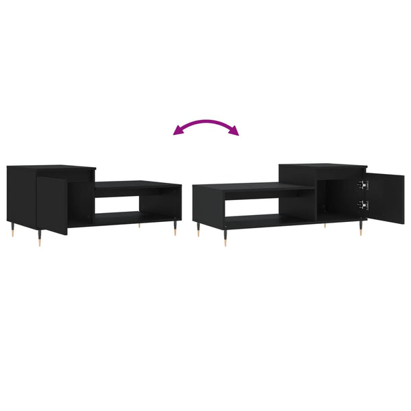 Schwarzer Couchtisch 100x50 cm