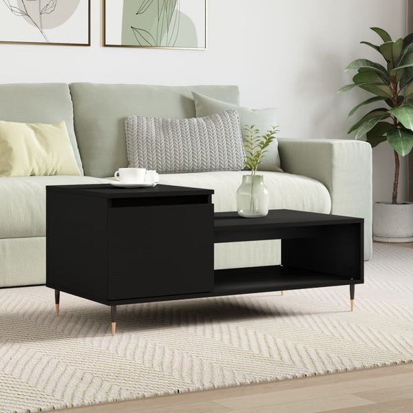 Schwarzer Couchtisch 100x50 cm