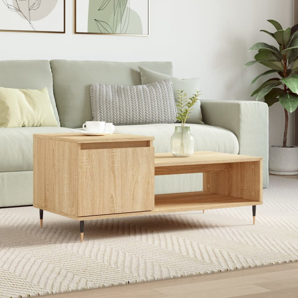 vidaXL Coffee Table Sonoma Oak 100x50x45 cm Engineered Wood