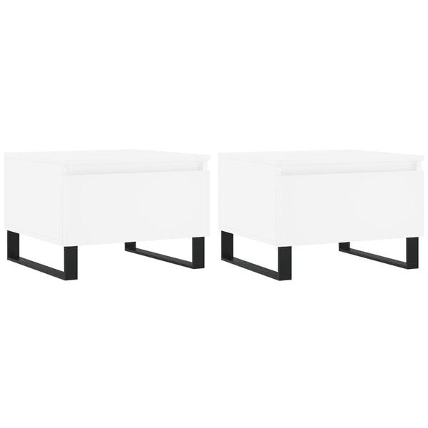 Couchtische 2er Set Weiß 50x46x35 cm