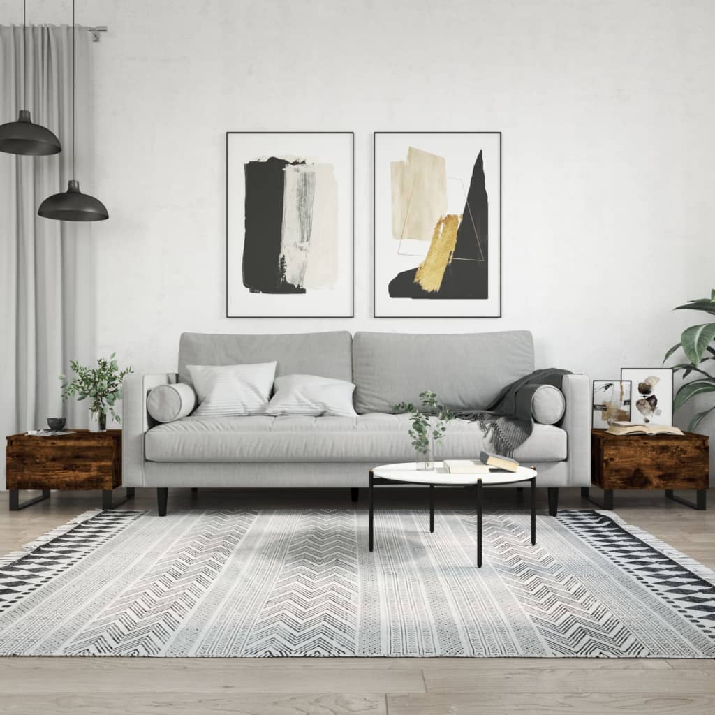 Couchtische 2er Set Räuchereiche 50x46x35 cm