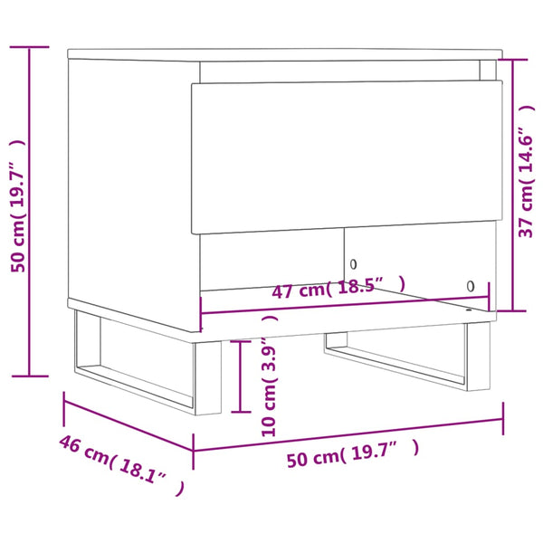 Couchtisch Braun Eichenoptik 50x50 cm