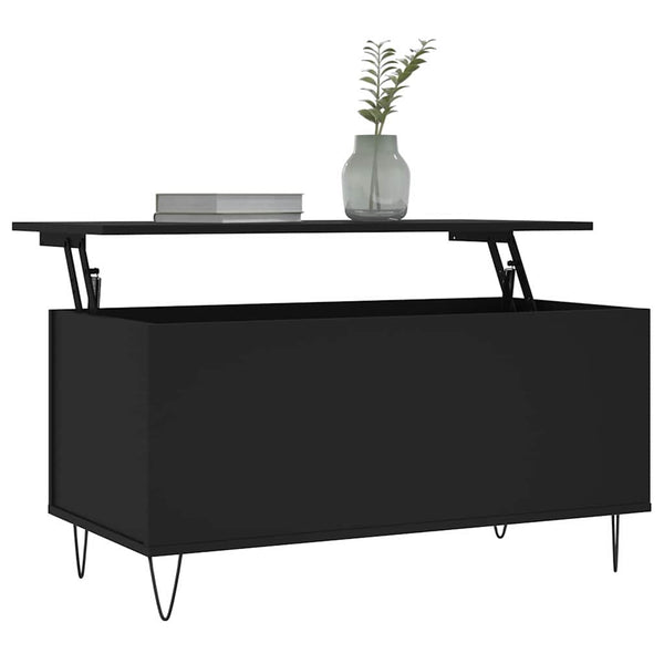 Schwarzer Couchtisch 90x45 cm