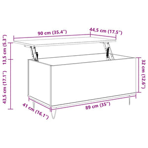 Schwarzer Couchtisch 90x45 cm