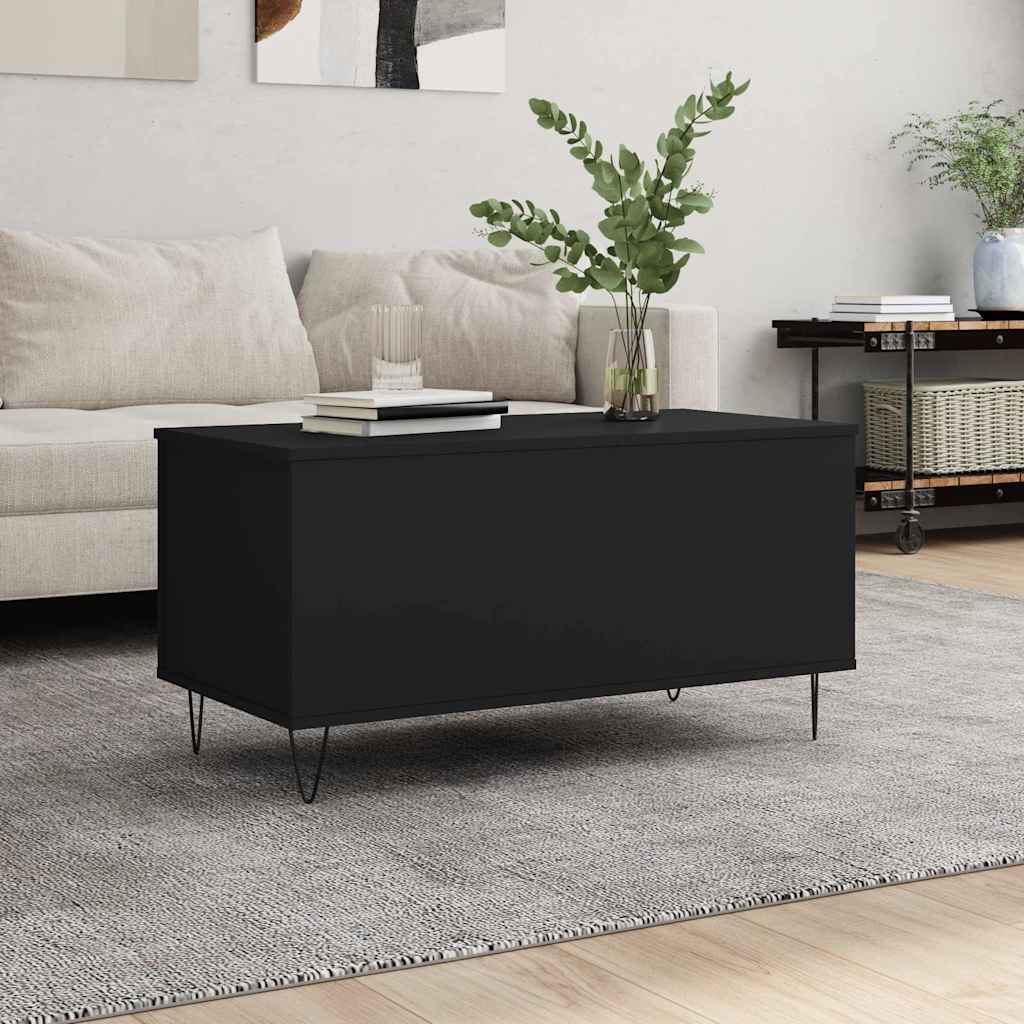 Schwarzer Couchtisch 90x45 cm
