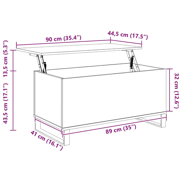 Betongrauer Couchtisch 90x45 cm