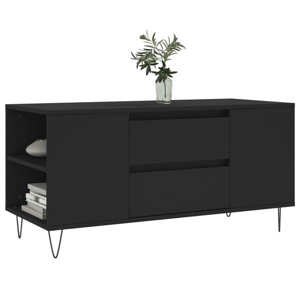 Schwarzer Couchtisch 102 cm Holzwerkstoff