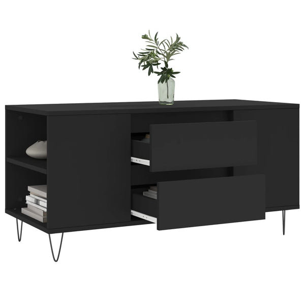 Schwarzer Couchtisch 102 cm Holzwerkstoff