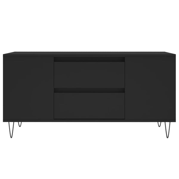 Schwarzer Couchtisch 102 cm Holzwerkstoff