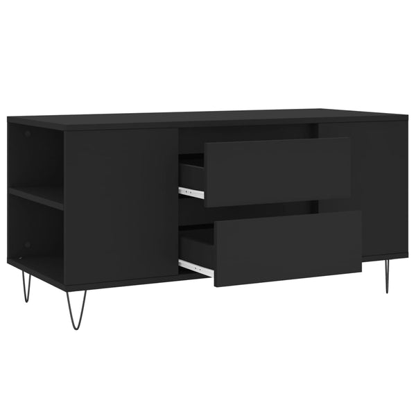 Schwarzer Couchtisch 102 cm Holzwerkstoff