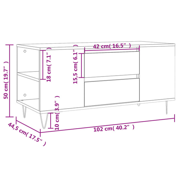 Schwarzer Couchtisch 102 cm Holzwerkstoff