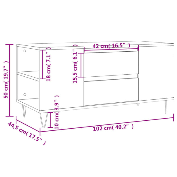 Couchtisch Braun Eichenoptik 102 cm