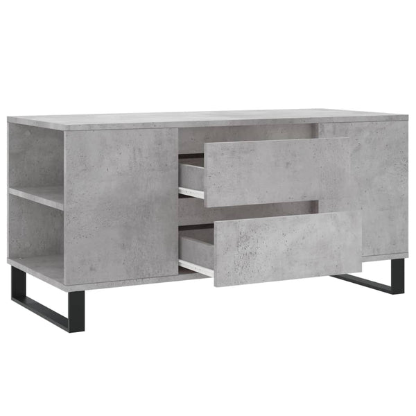 Betongrauer Couchtisch mit Stauraum