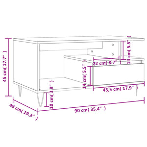 Sonoma Eiche Couchtisch 90x49 cm