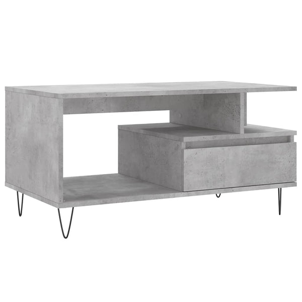 Betongrauer Couchtisch 90x49 cm