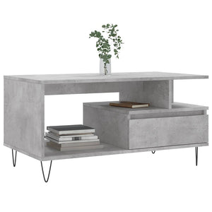 Betongrauer Couchtisch 90x49 cm