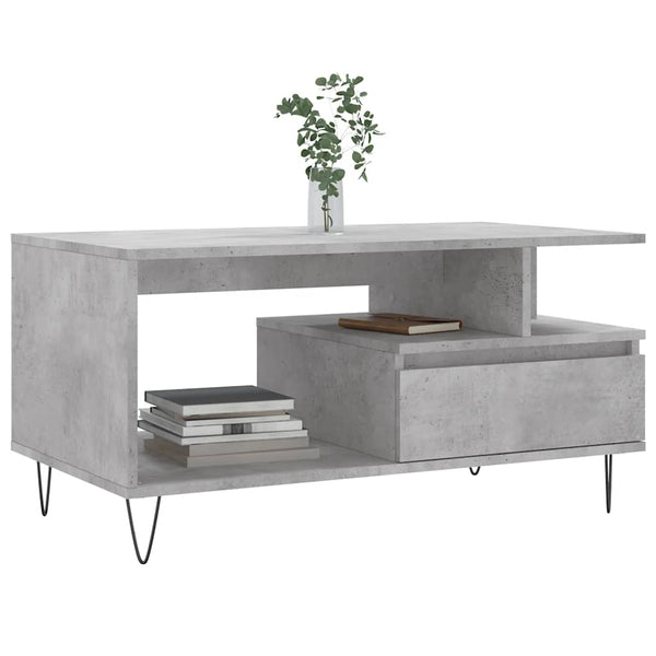 Betongrauer Couchtisch 90x49 cm