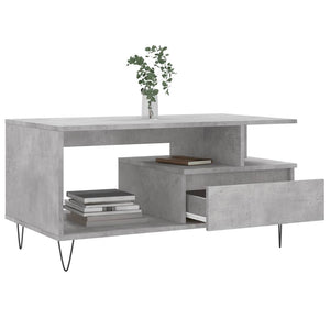 Betongrauer Couchtisch 90x49 cm