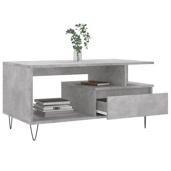 Betongrauer Couchtisch 90x49 cm
