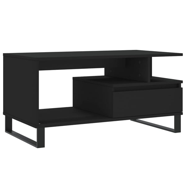 Schwarzer Couchtisch 90x49 cm