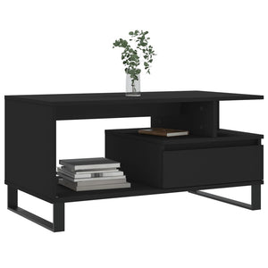 Schwarzer Couchtisch 90x49 cm