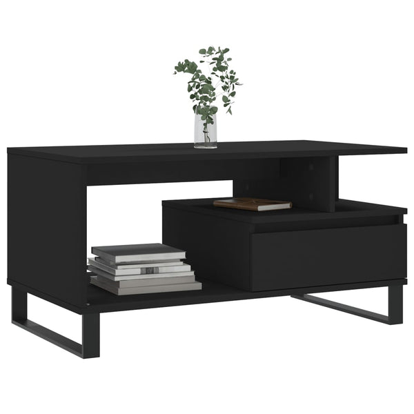 Schwarzer Couchtisch 90x49 cm