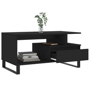 Schwarzer Couchtisch 90x49 cm