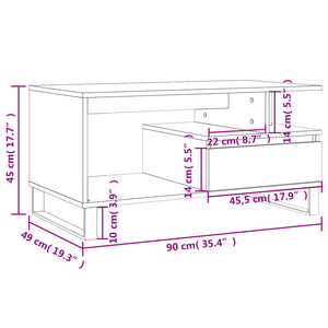 Schwarzer Couchtisch 90x49 cm