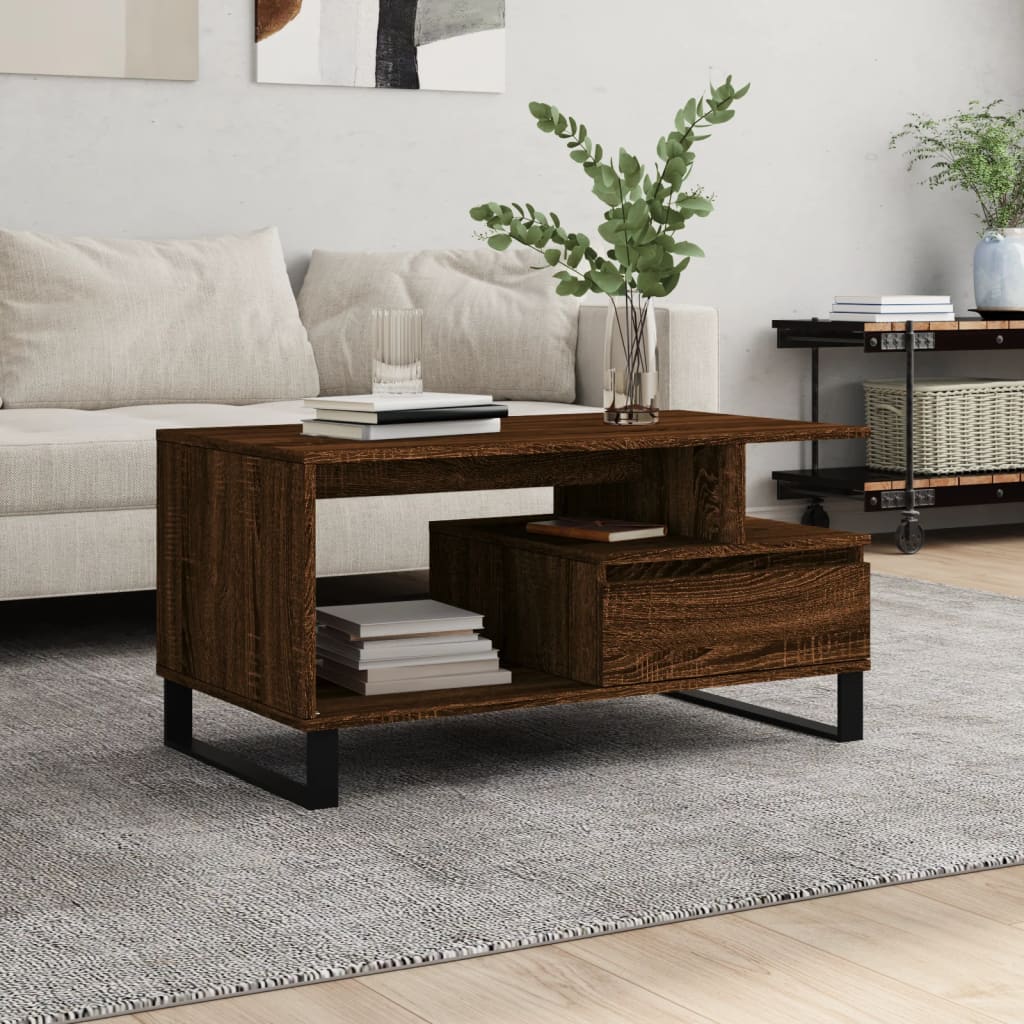 Couchtisch Braun Eichen-Optik 90x49 cm