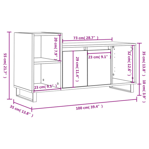 TV-Schrank Grau Sonoma 100 cm