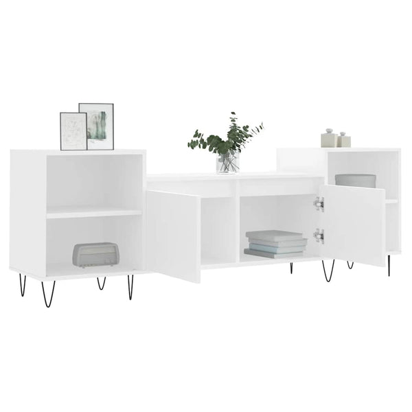 TV-Schrank Weiß 160 cm Holzwerkstoff