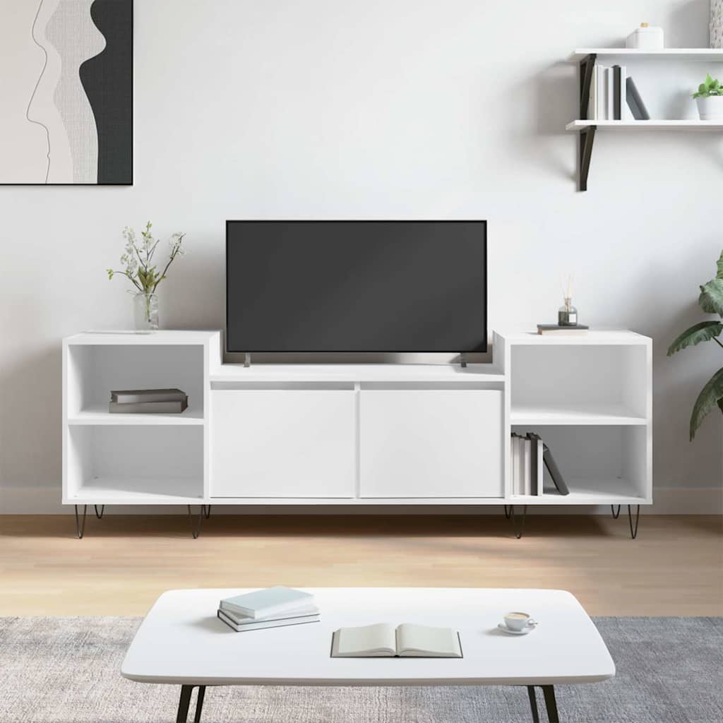 TV-Schrank Weiß 160 cm Holzwerkstoff