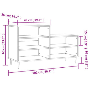 Schuhregal Sonoma Eiche 102x36x60 cm