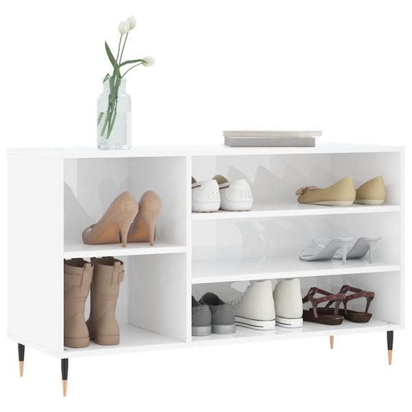 Hochglanz Schuhregal Weiß, 102cm