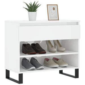 Schuhregal Hochglanz Weiß 70 cm