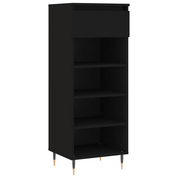 Schuhschrank Schwarz Holzwerkstoff 40x36x105 cm